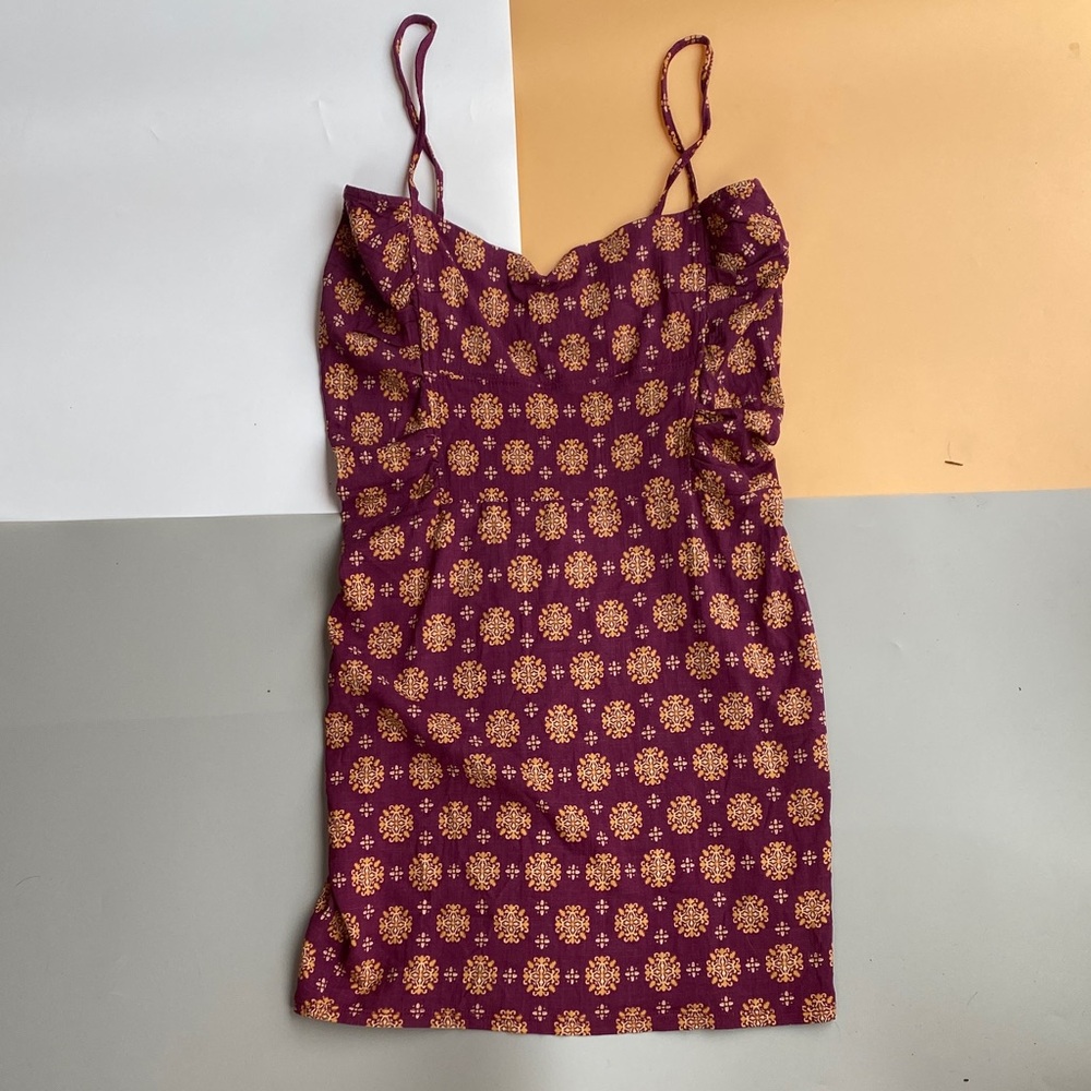 Floral Burgundy Mini Dress